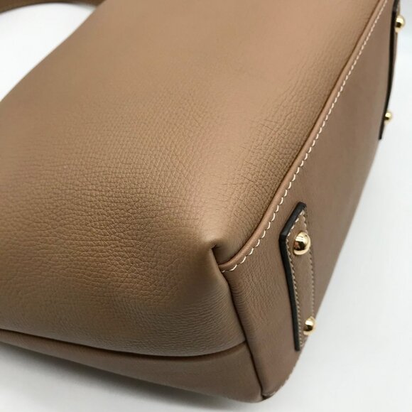 Dooney & Bourke Mushroom Pebbled Grain Leather Logo Lock Shoulder Bag - Picture 9 of 12